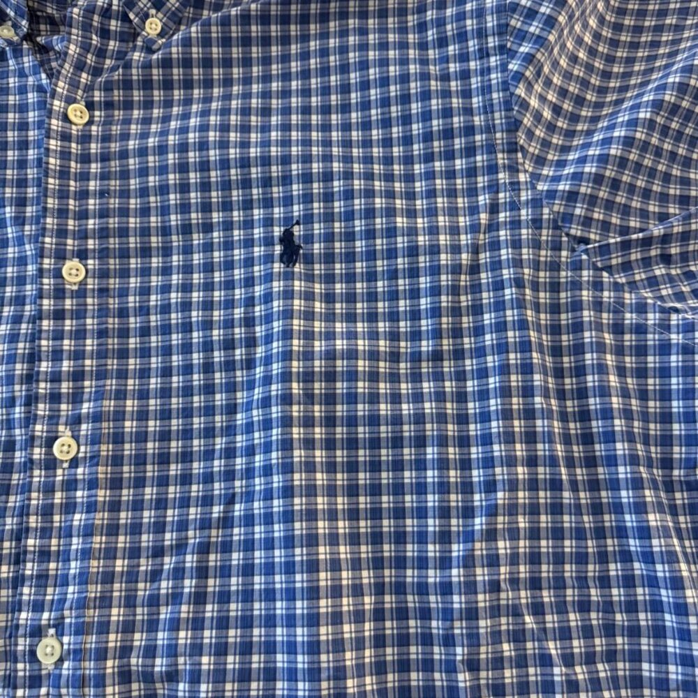 Checkered Polo Short Sleeve Shirt - XL